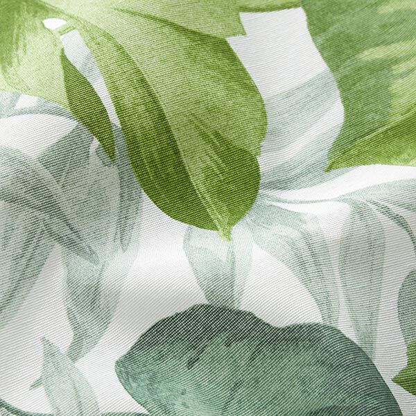 Tissu décoratif Toile grandes feuilles de monstera – blanc/vert herbe, image number 2