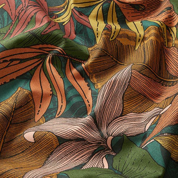Tissu de décoration Semi-panama jungle – vert foncé,  image number 2