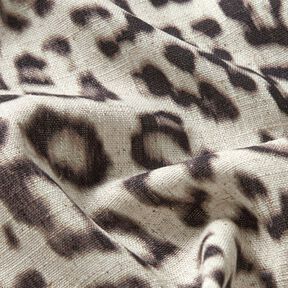 Mélange viscose lin Imprimé numérique léopard – amande/noir, 