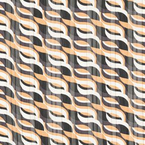 Chiffon Ondulations et rayures dévorées avec Paillettes – beige/blanc, 