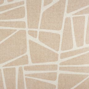 Tissu pour voilages Mélange lin Formes  – brun-marron/nature, 