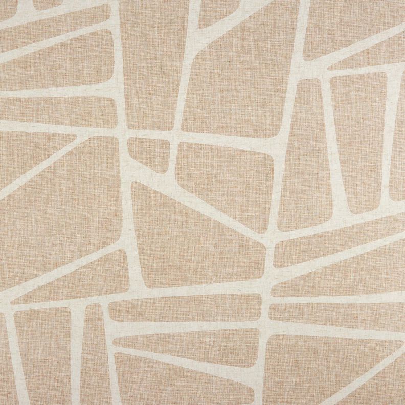 Tissu pour voilages Mélange lin Formes  – brun-marron/nature,  image number 1