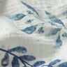Tissu double gaze de coton Aquarelle branches d'eucalyptus – écru/bleu aqua,  thumbnail number 2