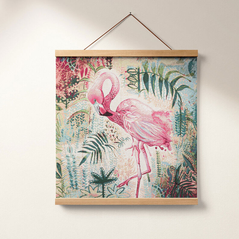 Tissu de décoration pièce Gobelin Flamant – beige/rose vif,  image number 6