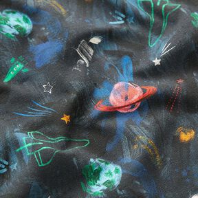 Sweatshirt gratté Cosmos Impression numérique – bleu marine, 