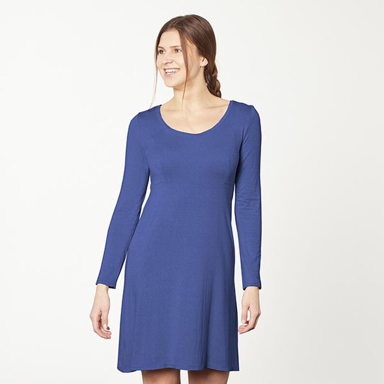 Jersey coton Medium uni – indigo,  image number 6
