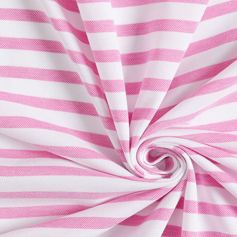 Jersey piqué rayures – blanc/rose vif,  image number 3