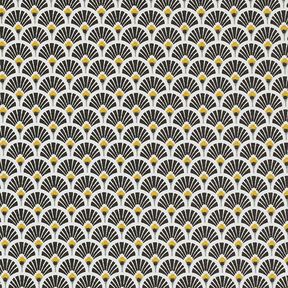 Coton enduit Petit éventail – noir, 