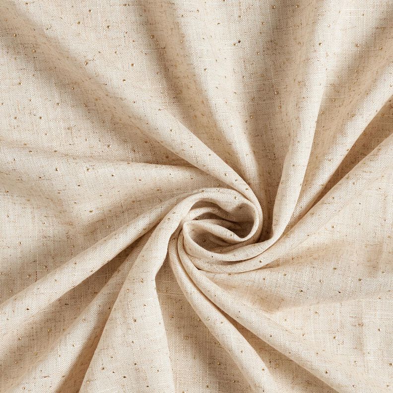 Mélange viscose lin Glitzerpunkte – amande/or métallisé,  image number 3