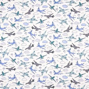 Jersey coton Avions Impression numérique – écru, 