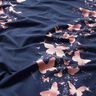 Jersey coton papillons scintillants | Glitzerpüppi – bleu nuit/vieux rose,  thumbnail number 2