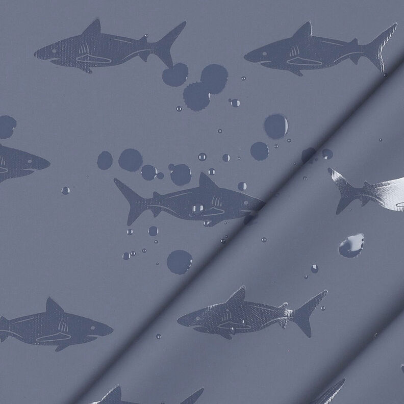 Tissu pour veste de pluie Requin | by Poppy – gris bleu,  image number 3