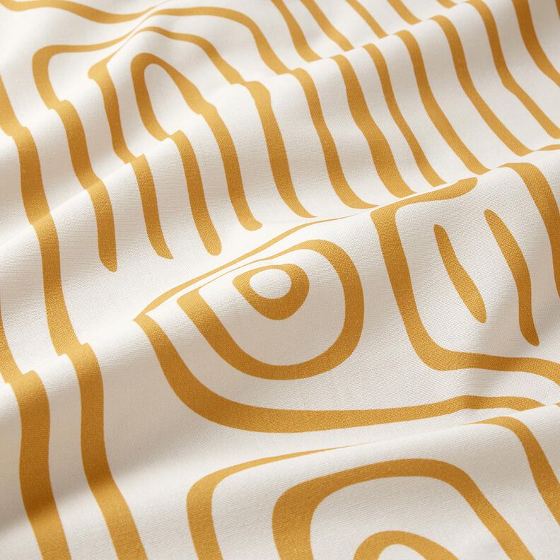 Tissu de décoration Semi-panama motif rayé abstrait – moutarde/nature,  image number 2