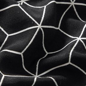 Tissu de décoration Jacquard cubes modernes – noir/ivoire, 