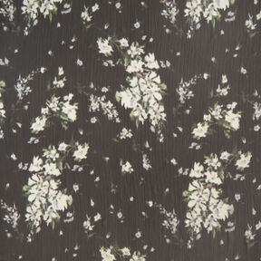 Mousseline de soie à fines rayures scintillantes aspect batik – noir/blanc, 