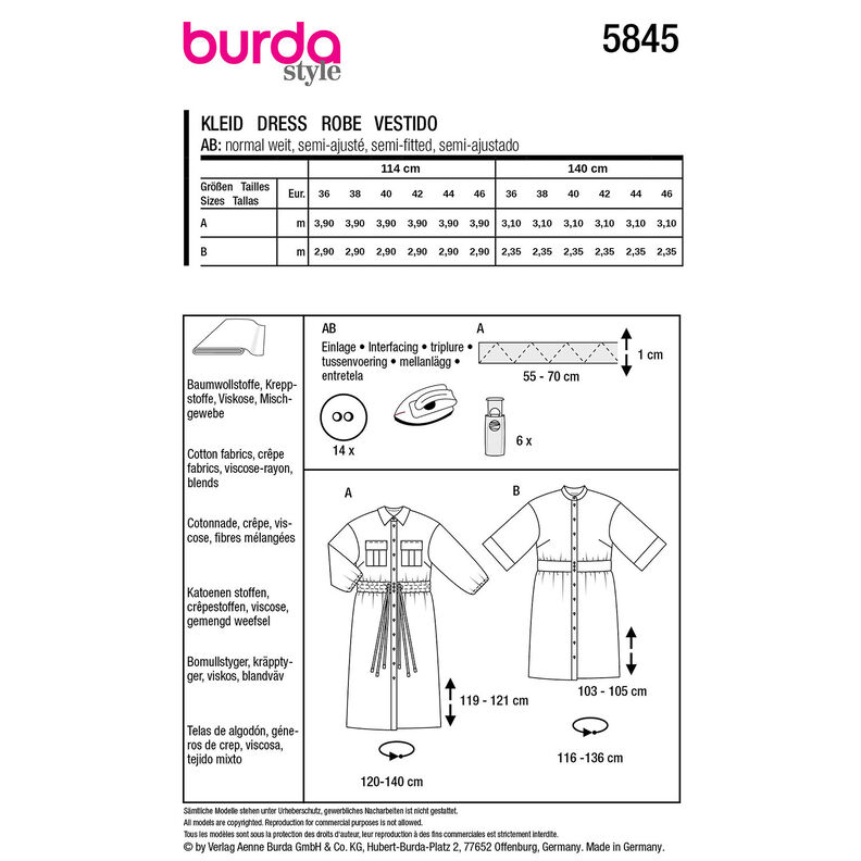 Robe | Burda 5845 | 36-46,  image number 9