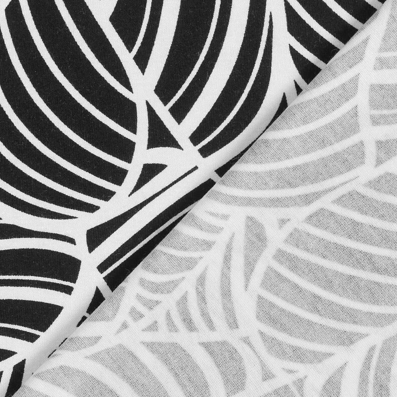 Jersey viscose Feuilles abstraites – noir/blanc,  image number 5