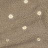 Tissu teddy Petites fleurs brodées | Poppy Fabrics – taupe foncé,  thumbnail number 2