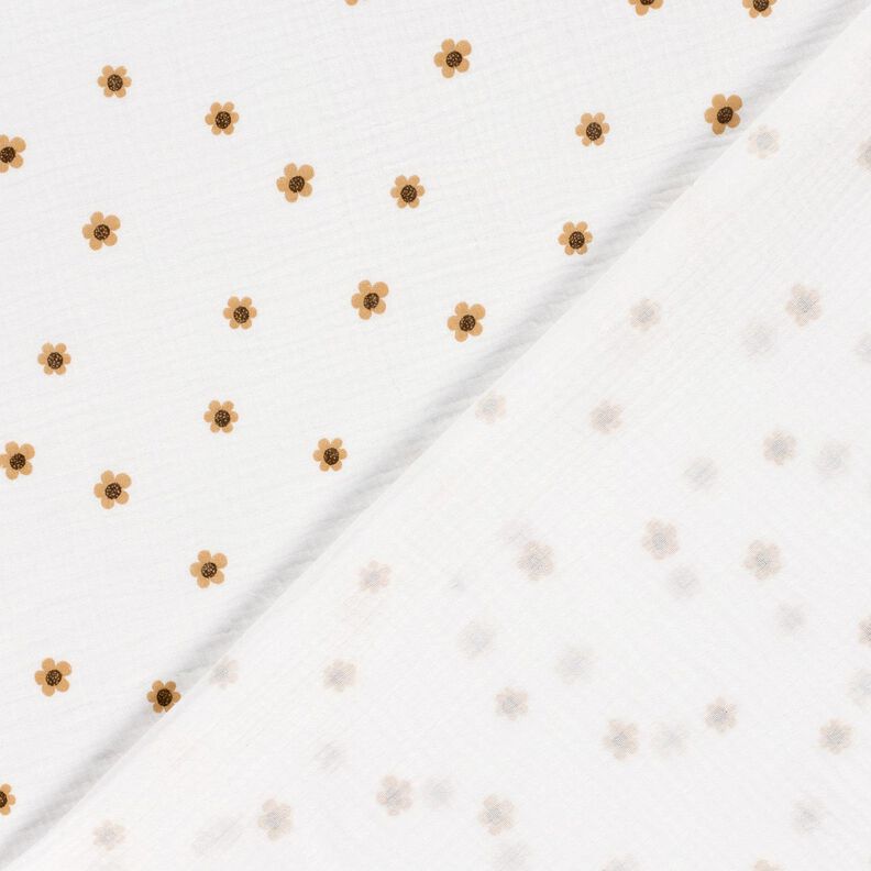 Tissu double gaze de coton Sonnenblumen – ivoire/or ancien,  image number 4
