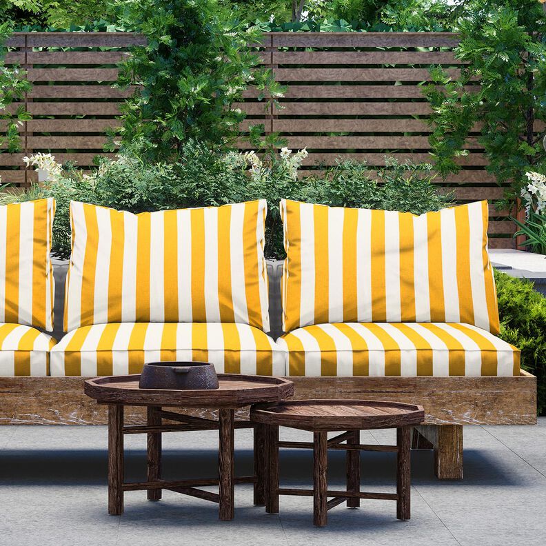 Tissu d’extérieur Canvas Blockstreifen – jaune soleil/ivoire,  image number 6