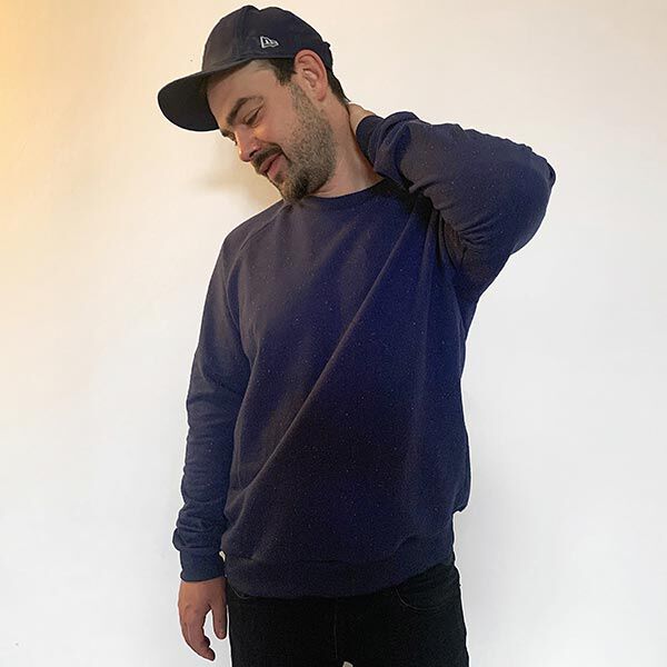 Sweat douillet taches colorées – bleu marine, image number 7