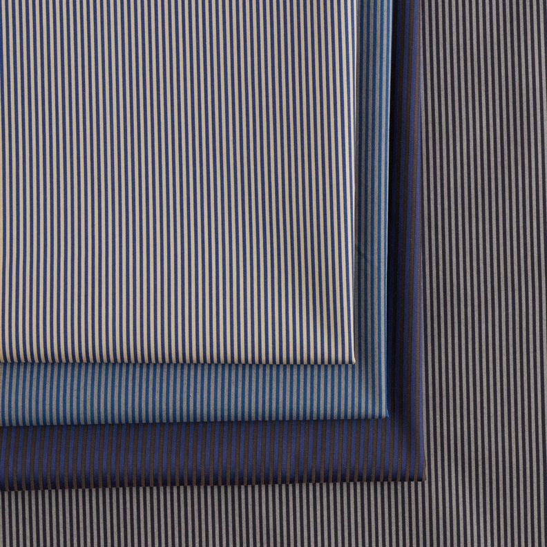 Tissu pour chemise à rayures – bleu marine/marron, image number 5