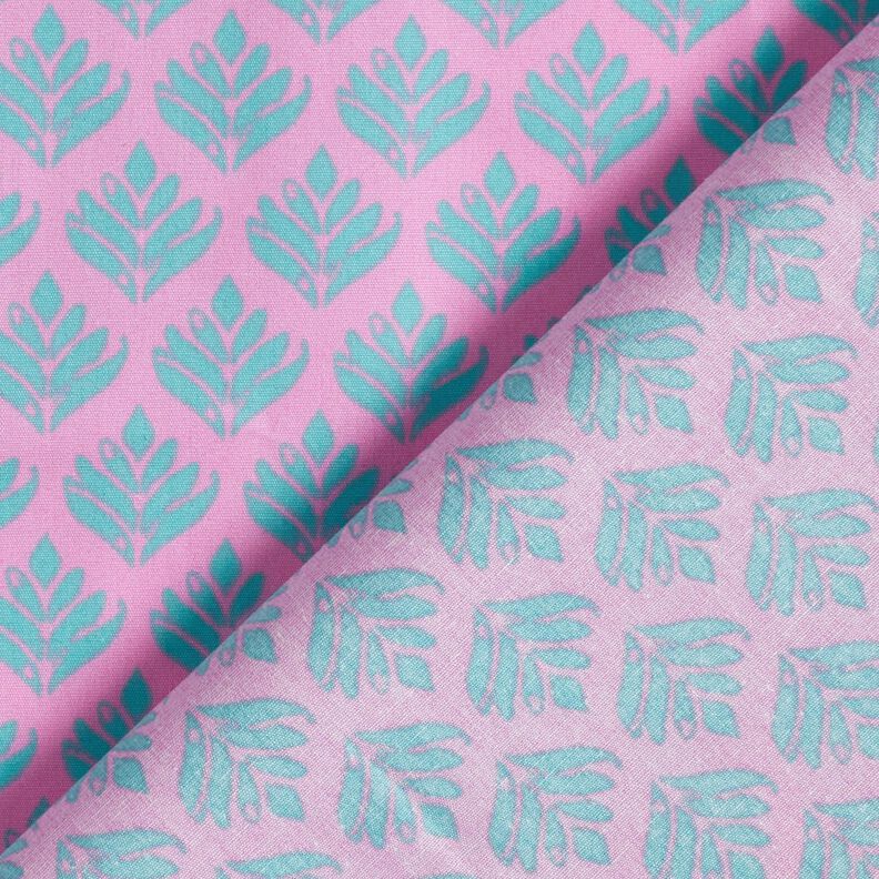 Coton enduit Sujets abstraits – rose/bleu aqua, image number 4