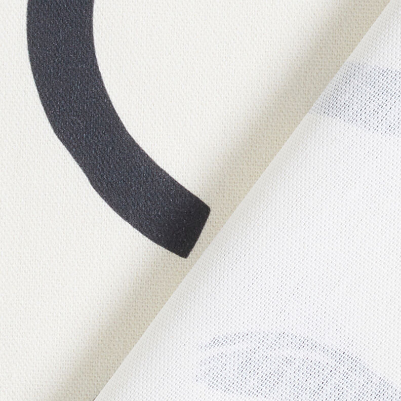 Tissu de décoration Semi-panama Arcs abstraits – ivoire/noir,  image number 4