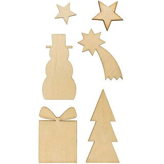 Déco en bois noël Set [ 3 x 1,8 cm / 2,5 x 4,2 cm ] | Rico Design – nature, 
