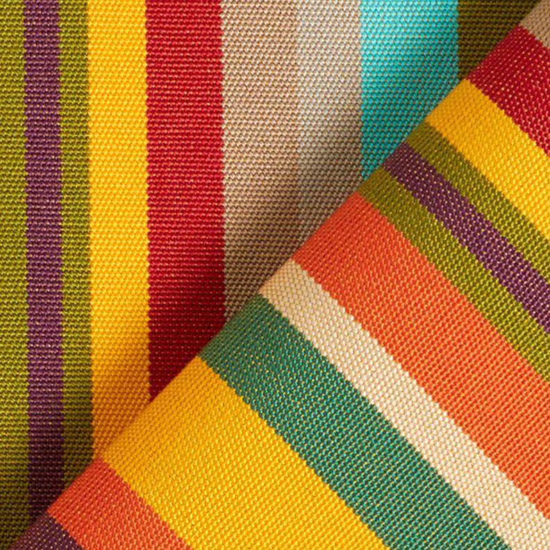 Tissu d’extérieur Canvas Rayures multicolores – vert/jaune,  image number 4