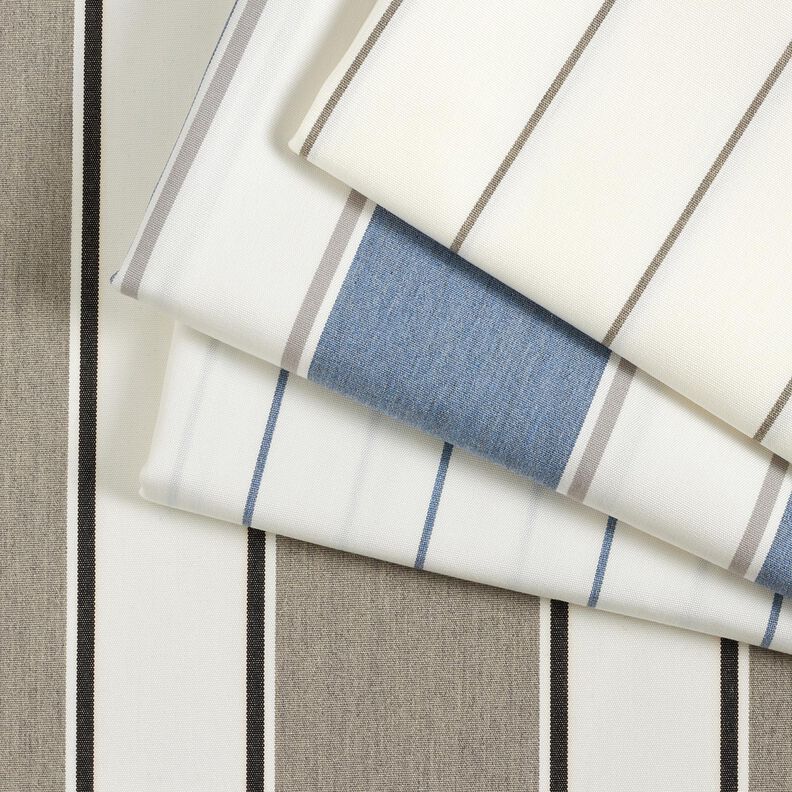 Tissu d’extérieur Canvas Rayures mixtes – blanc/gris,  image number 5