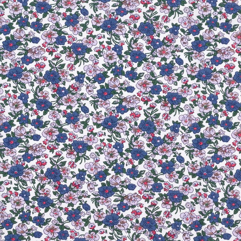 Tissu pour chemisier Petits bouquets de fleurs – blanc/lilas,  image number 1