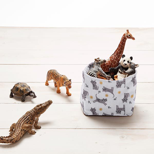Tissu en coton Cretonne Chatons – gris clair, image number 6