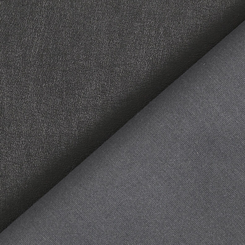 Simili cuir léger uni – noir,  image number 4