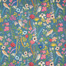 Tissu d'extérieur Canvas oiseaux et fleurs – bleu acier,  thumbnail number 1