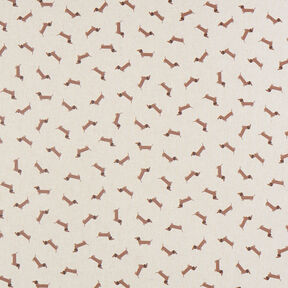 Tissu de décoration Semi-panama Teckels – nature/marron moyen, 