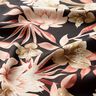 Crêpe satin magnolias et feuilles de palmier – noir/beige,  thumbnail number 2