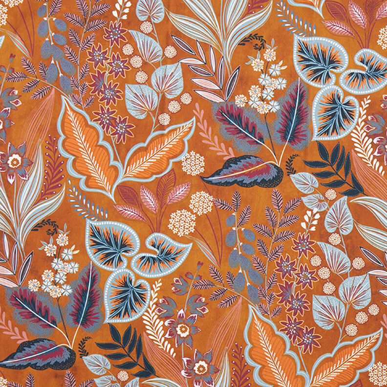 Tissu de décoration Semi-panama Feuilles paisley – caramel,  image number 1