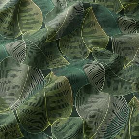 Tissu de décoration Sergé coton Feuilles minimalistes – vert foncé, 