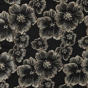 Jacquard Fleurs à effet 3D – noir/amande, 