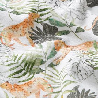 Jersey de coton bio Léopards Impression numérique – écru, 