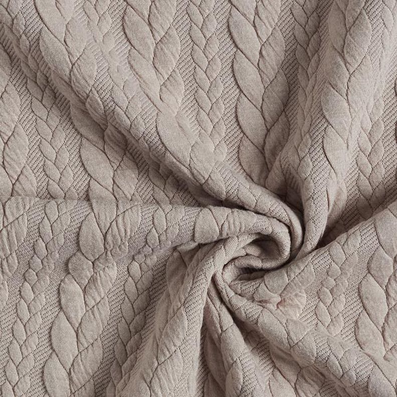 Jersey jacquard Cloqué Torsades – beige,  image number 3