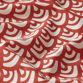 Tissu décoratif Toile Arcs géométriques – rouge feu/blanc, 