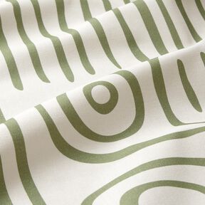 Tissu de décoration Semi-panama motif rayé abstrait – pin/nature, 