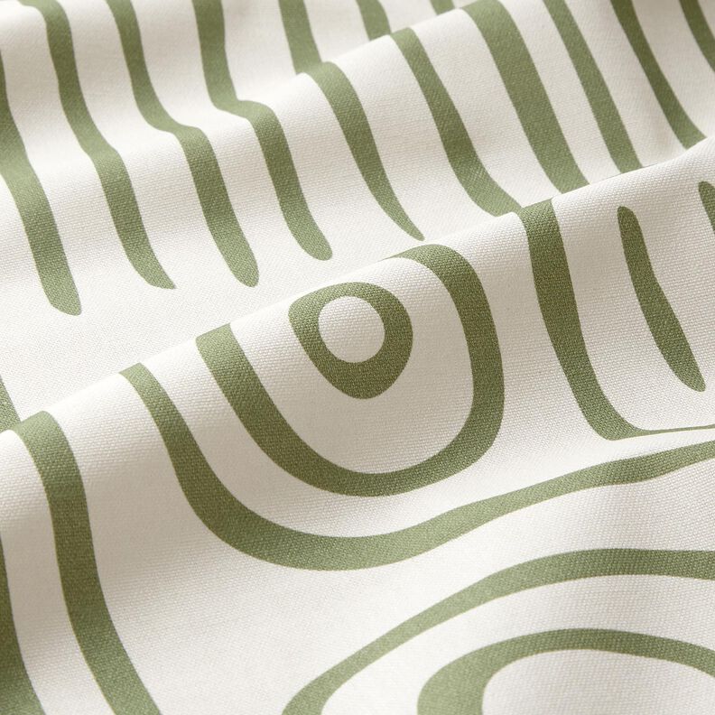 Tissu de décoration Semi-panama motif rayé abstrait – pin/nature,  image number 2