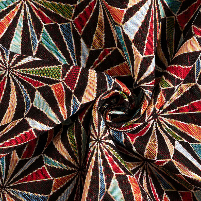 Tissu de décoration Gobelin Losanges – noir/vert, image number 3