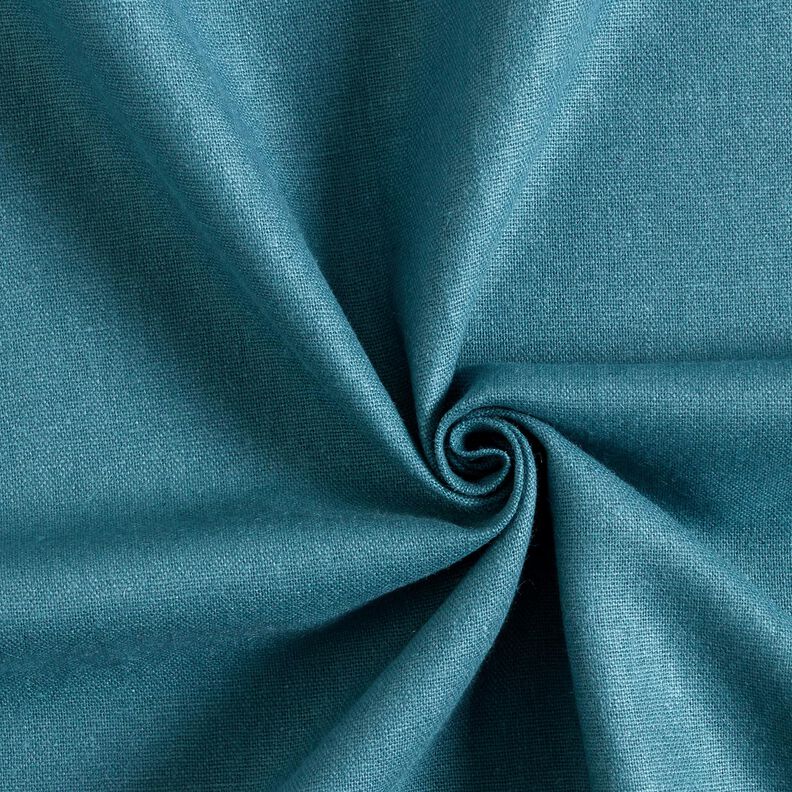 Pur lin lourd Uni – bleu océan, image number 1