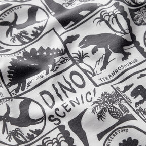 Jersey coton Patchs dinosaures | by Poppy blanc/anthracite, 