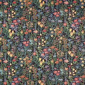 Tissu de décoration Gobelin Petites fleurs – noir, 