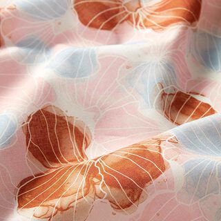 Batiste GOTS Fleurs coquillages | Tula – écru/bleu clair, 
